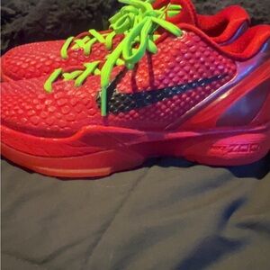 Nike Kids Red and Neon Green Sneakers